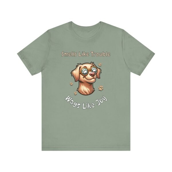 Smells Like Trouble, Wags Like Joy – Unisex Playful Dog T-Shirt - Image 5