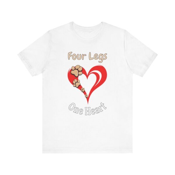 Four Legs, One Heart – Unisex Minimalist Dog Connection T-Shirt - Image 2