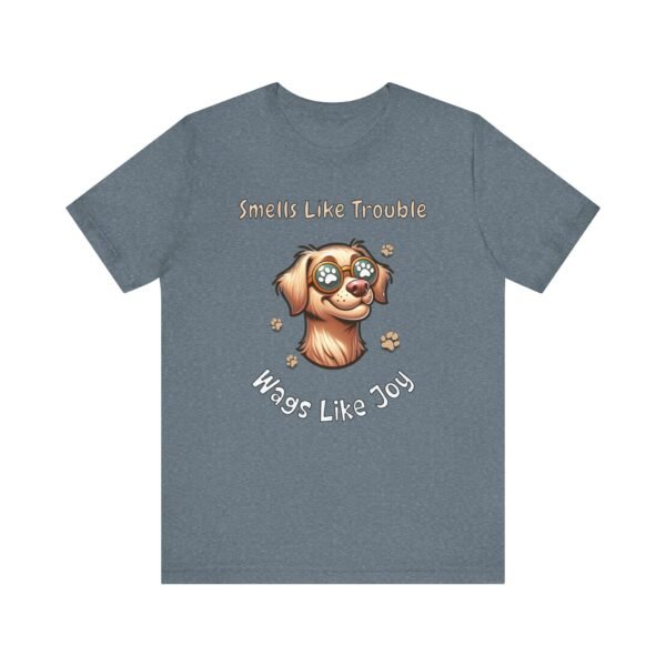 Smells Like Trouble, Wags Like Joy – Unisex Playful Dog T-Shirt - Image 4