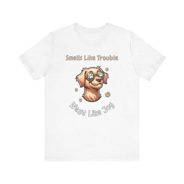Smells Like Trouble, Wags Like Joy – Unisex Playful Dog T-Shirt - Image 2